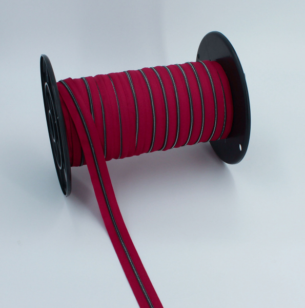 Endlosreißverschluss metallisiert schmal fuchsia/titan (1m)